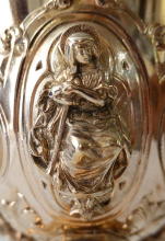 Solid silver gilt antique French Gothic Chalice.